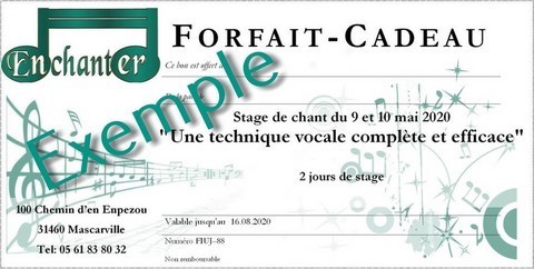 Forfait cadeau Stage de Chant Forfait cadeau Stage de Chant