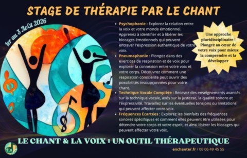 Laurence Aïn anime un stage de chant thérapeutique en Occitanie Stage de thérapie par le chant et Vocologie